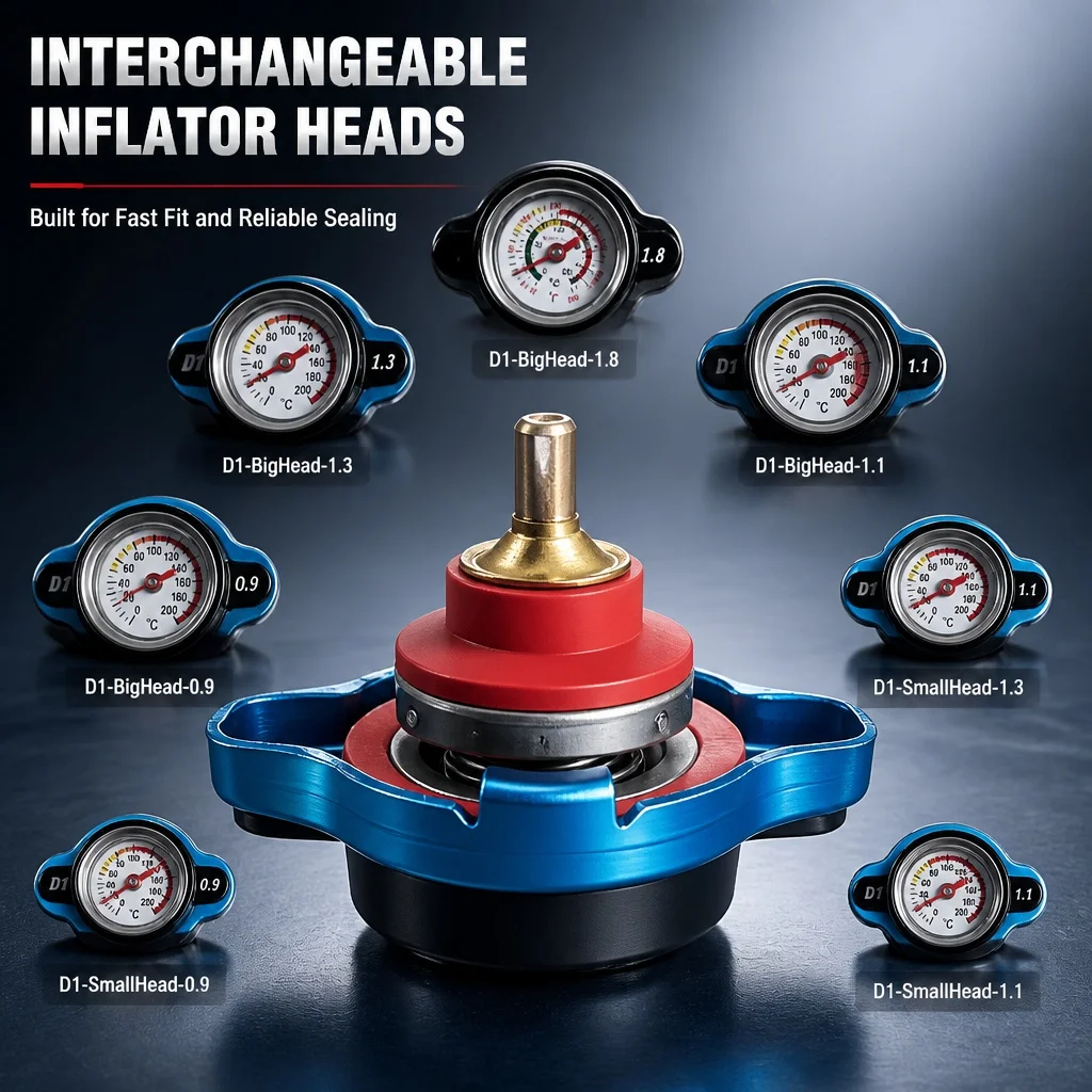 Car Motorcycle Modification Gauge Radiator Cap 0.9/1.1/1.3/1.8bar  Small Head And Big Head Tank Cover Thermostatic