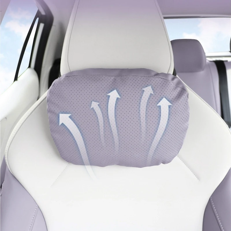 For MG4 2026: 2-Piece Leather Headrest & Lumbar Cushion - OEM Color Match, Snap-On Install view 4