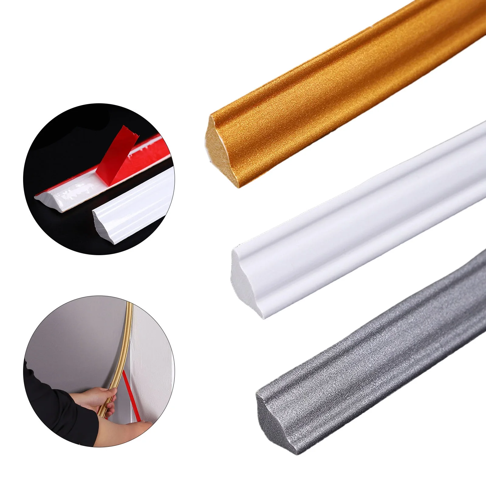 5 Meters Self-Adhesive Soft Wall Gap Decor Line Baseboard Ceiling Molding Line Tile Gap Decor Line Wall Trim Line Home Decor