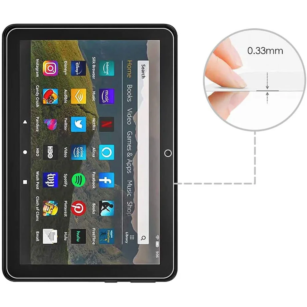 2PCS HD Anti Scratch Tempered Glass Screen Protector For Amazon Kindle Fire HD 7 8 Plus 10 Kids Pro Fire Max 11 2023 2022 2021