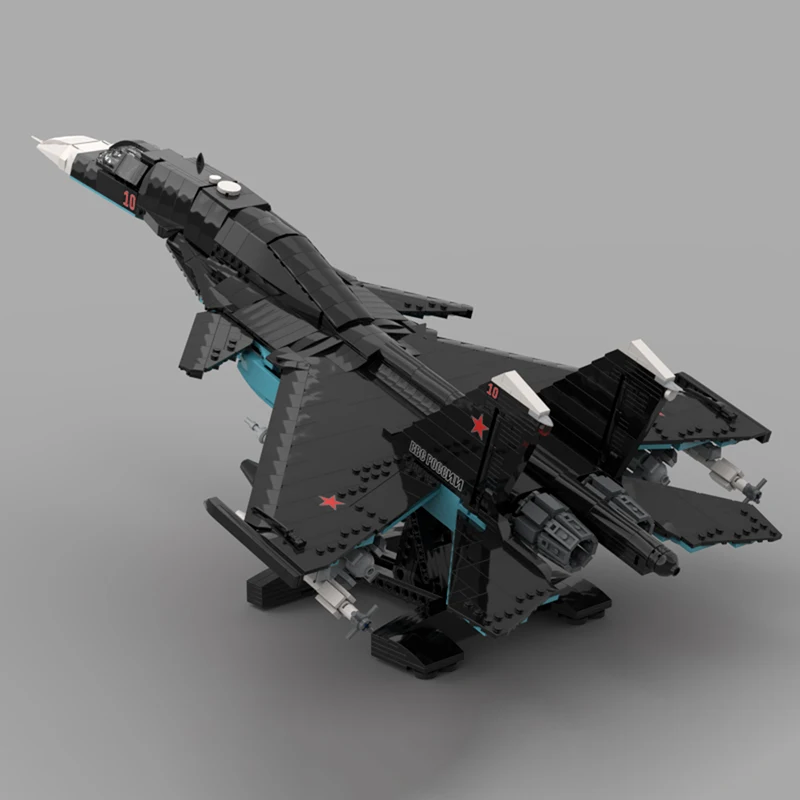 Exquisite new product MOC building block military model full back SU-34 technology modularfestival toy DIY assembly set