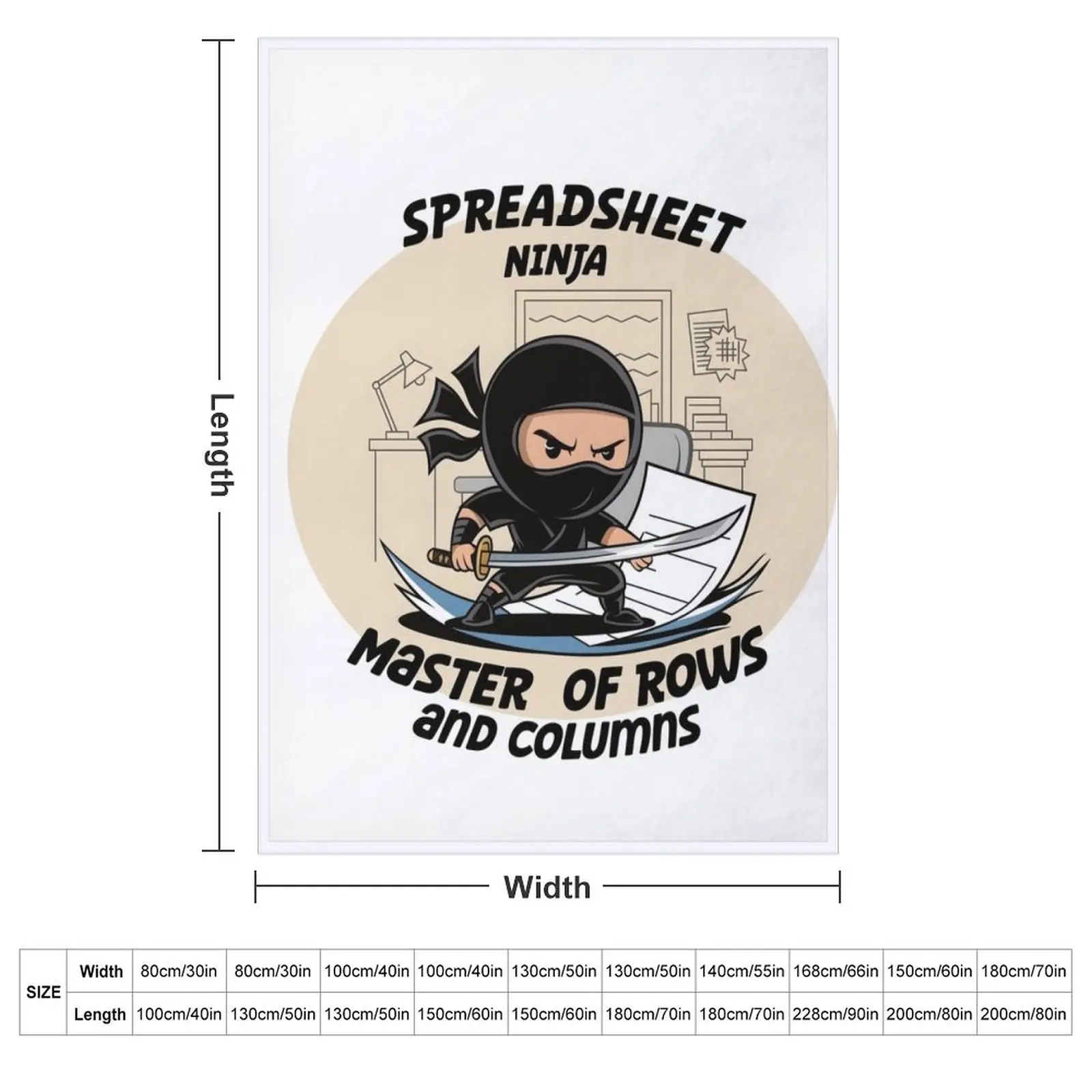 Spreadsheet Ninja: Master of Rows and Columns Throw Blanket Blankets For Bed Soft Plush Plaid Warm Decoratives Blankets