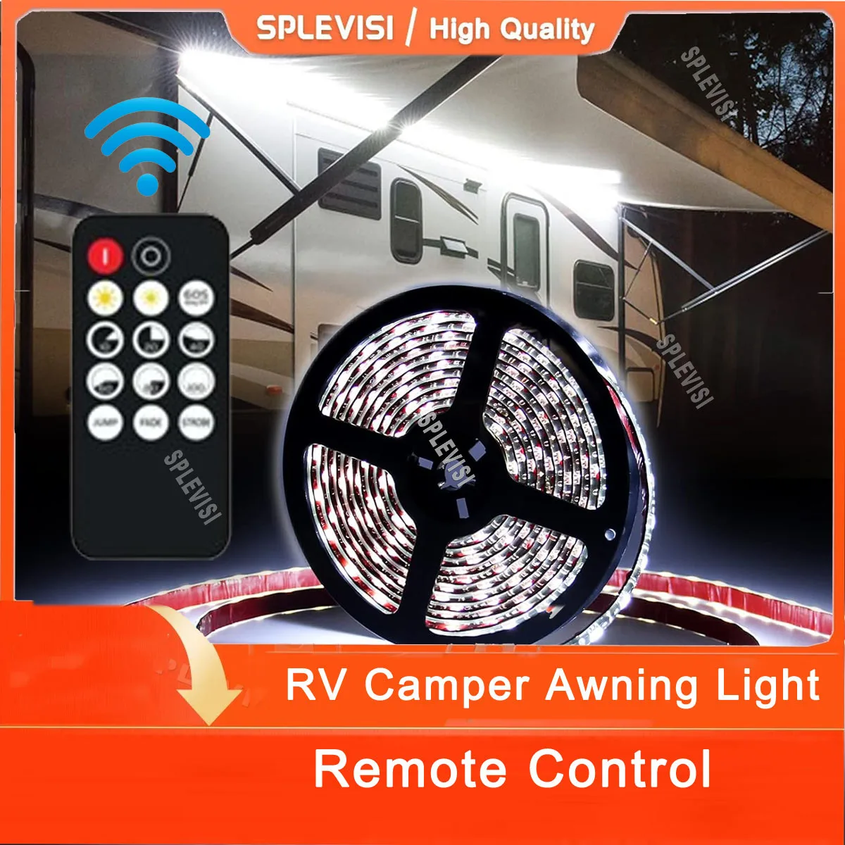 

12V 16.4FT RV Camper Led Awning Party Light Strip Light Waterproof RV Exterior Lighting for RV Camper Motorhome Travel Trailer