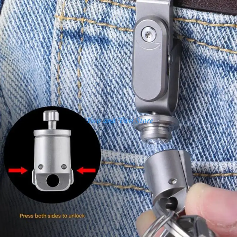 HX6F Compact Ti Alloy Belt Clip Easy Attach To Clothing Backpack Convenient