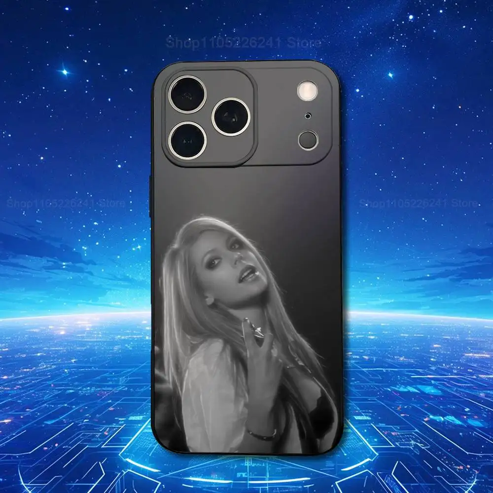 هاتف المغني A-Avril L-Lavigne لهاتف iPhone 13,12,15,14,11,16,17,Plus,Pro Max,XS,X,XR,SE,Mini,8,7,Soft Silicone Black #5