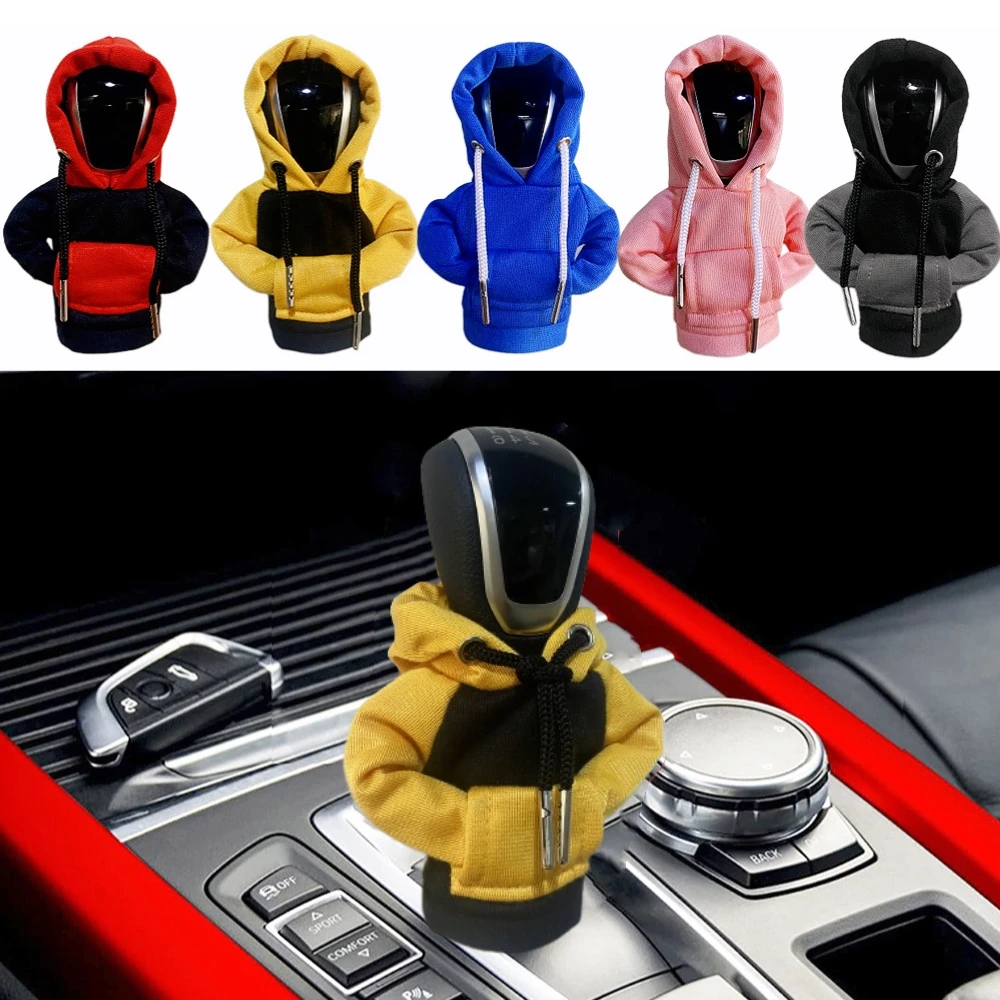 Gearbox Handle Hoodie Hot Night Sweatshirts Handbrake Cover Universal Car Gear Lever Knob Cover Gearshift Hoodie For Gearbox