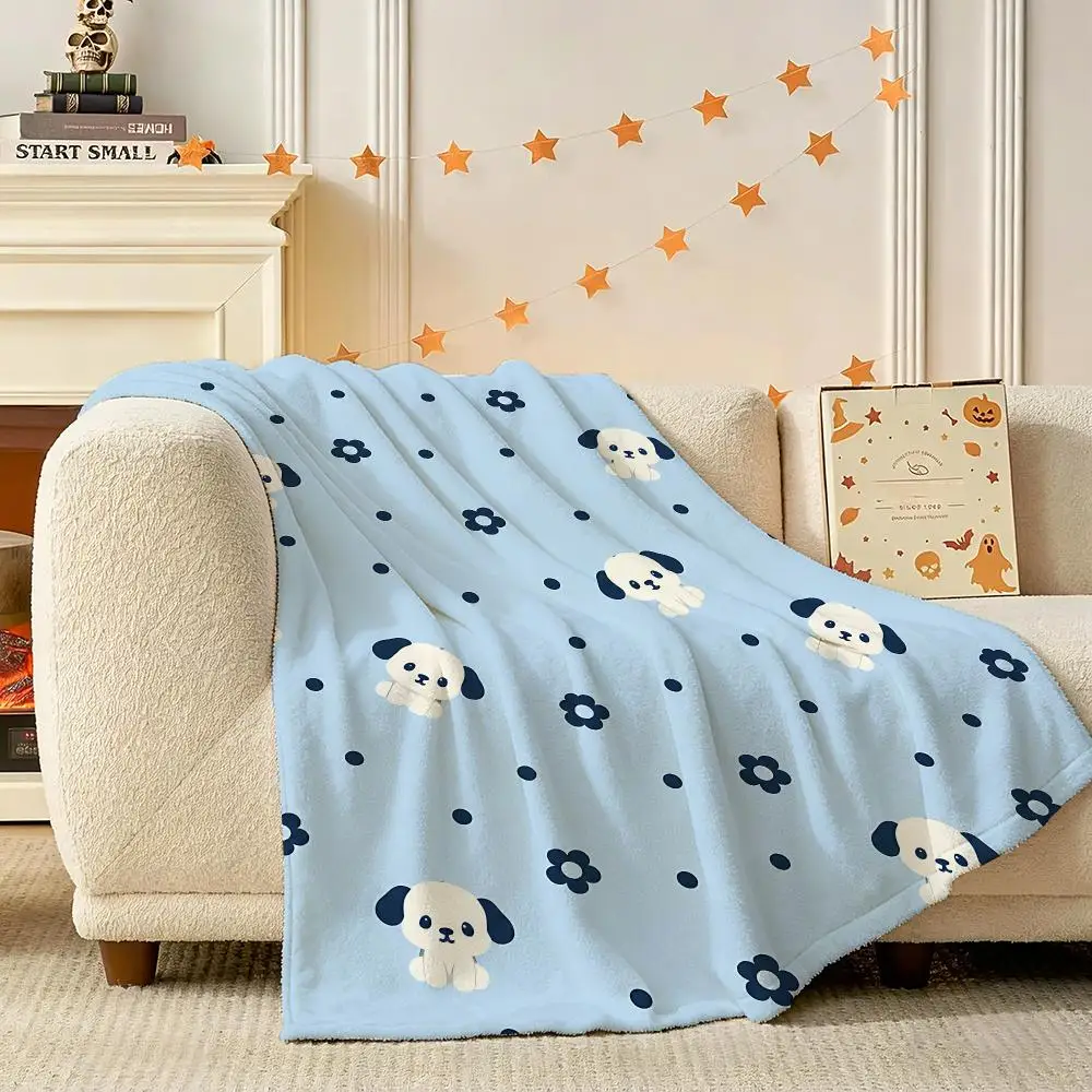 TinyPetDotDitsy Throw 240g Flannel Blanket Lightweight Soft Skin-friendly Summer Thin Throw Blanket