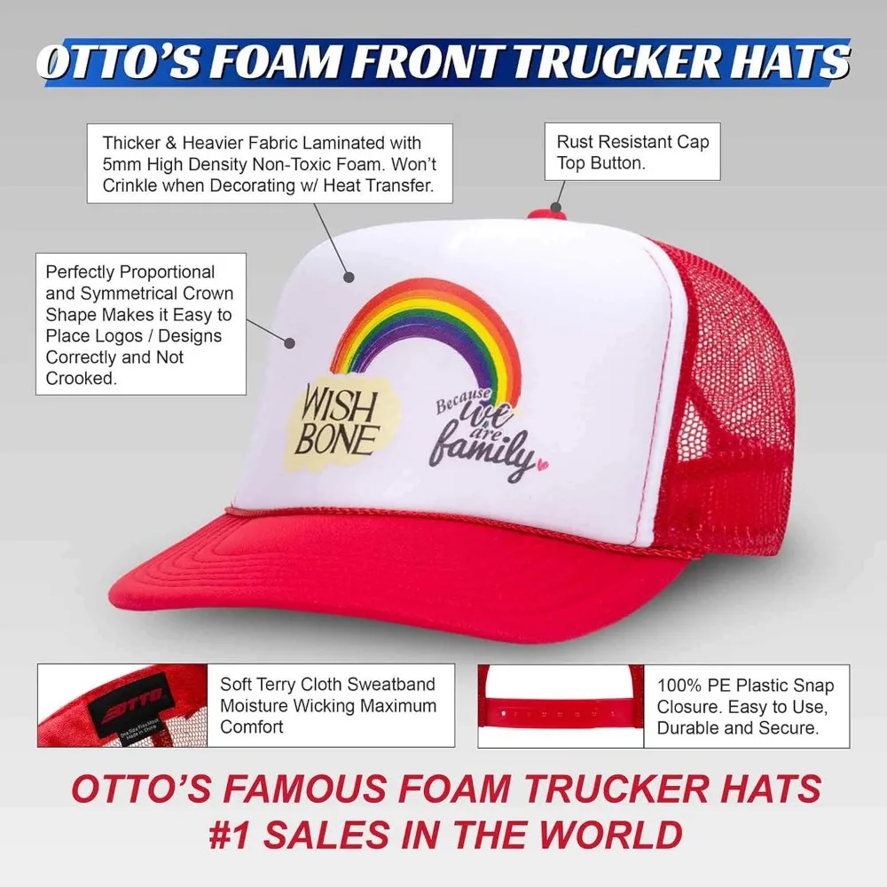 OTTO Wholesale 12 x Cap 5 Panel Mid Profile Mesh Back Trucker Hat