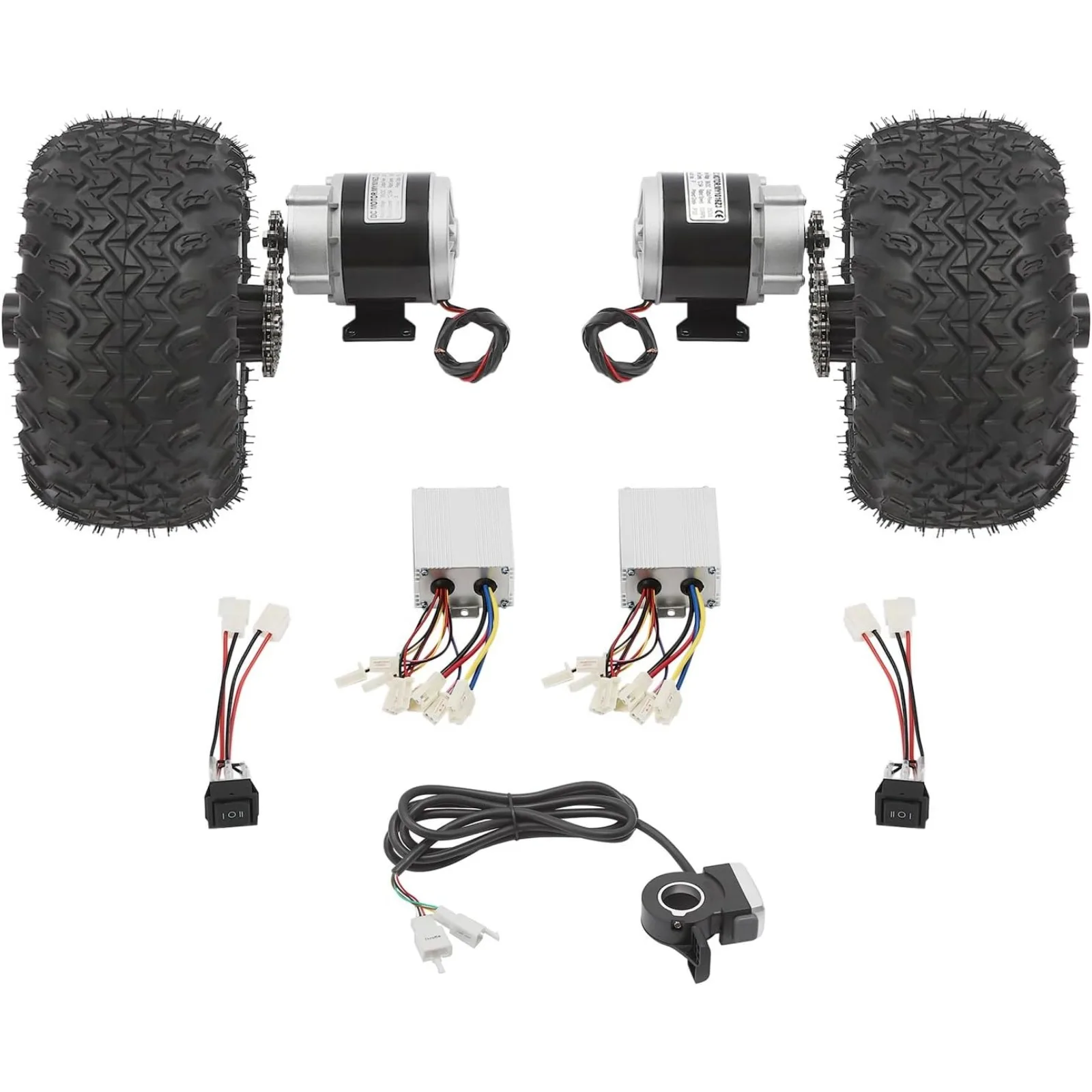 

Electric Cart Conversion Kit/Motor Drive Air Wheel Conversion Kit, Dual Load W/Reverse Gear Switch and Thumb Throttle 350 W 36 V