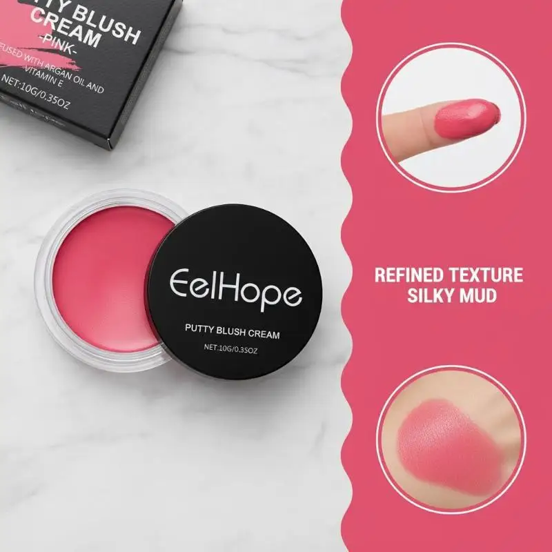 Pink Matte Face Blush Moisture Smooth Natural Rouge Powder Nourishing Waterproof High Pigment Facial Cheek Makeup Cosmetics