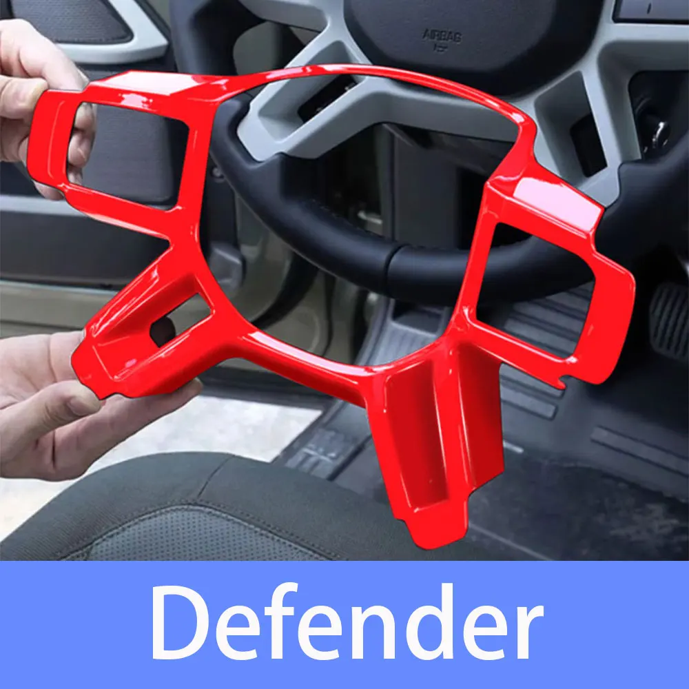 

for 2020-2024 Land Rover Defender 90 110 130 steering wheel decorative frame ABS car steering wheel sticker interior accessorie