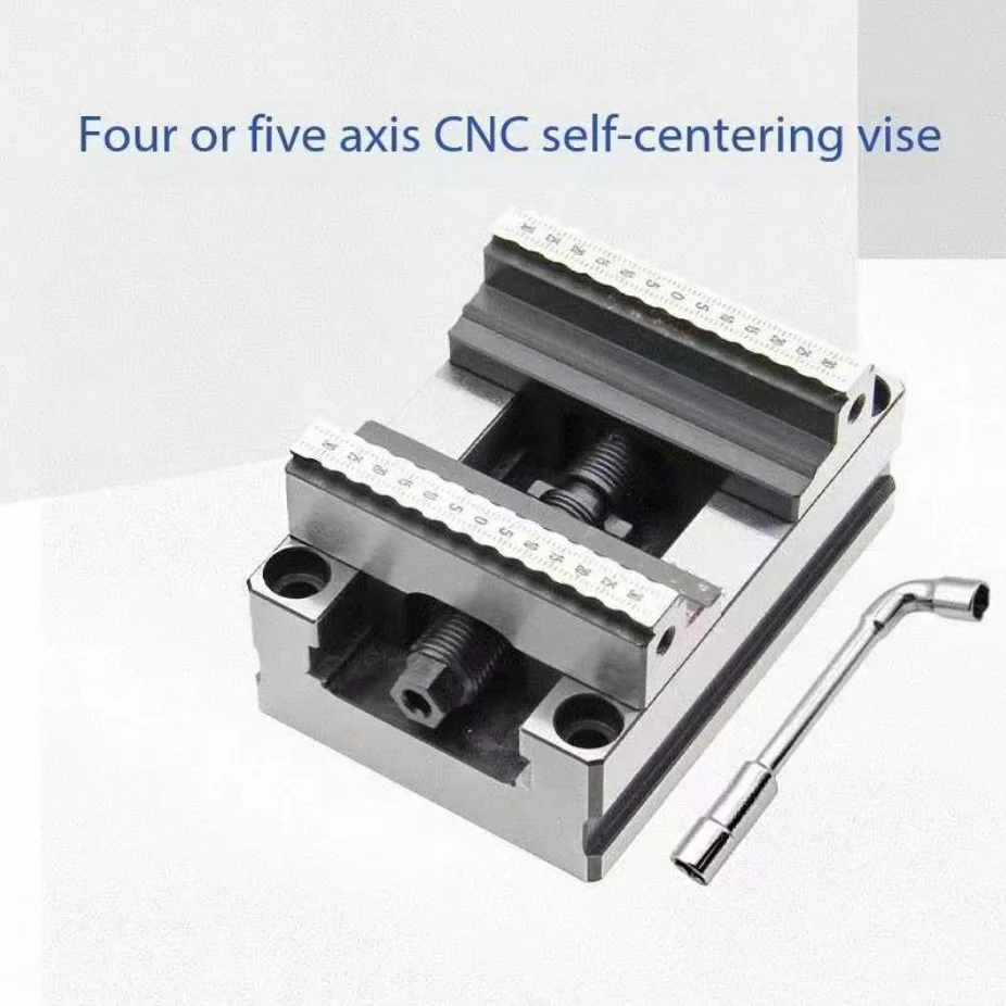 Precision CNC Vise ZY60-80 Four Axis Five Axis Turntable Fixture Self Centering Concentric Flat Nose Pliers for cnc industrial
