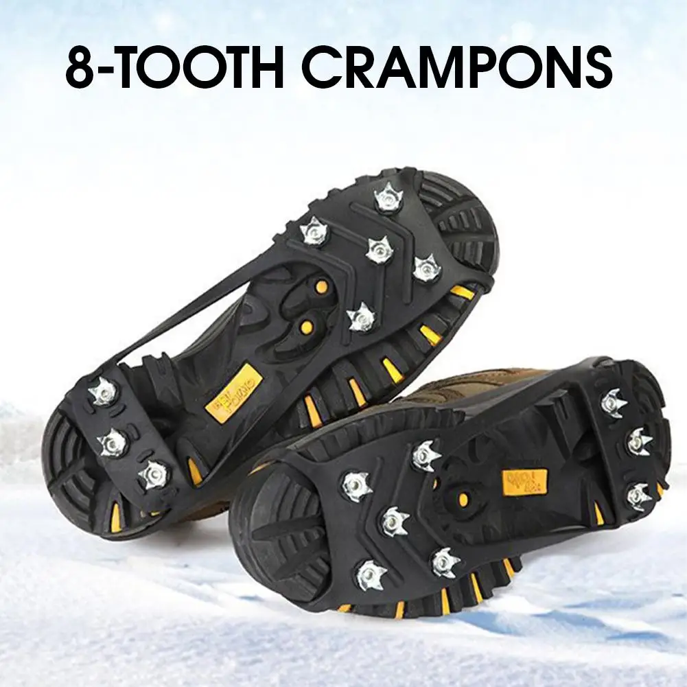1 Pair 5 Studs Anti-Skid Ice Snow Camping Walking Shoes Winter Safety Boots Universal Professional Climbing Crampons