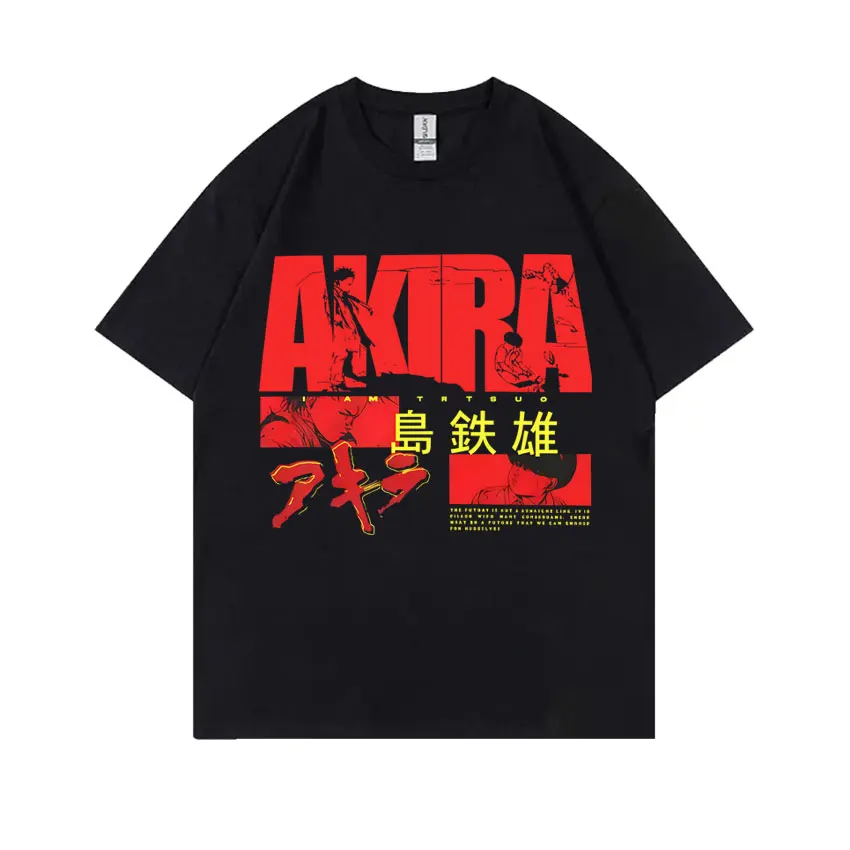 Anime Akira Shima Tetsuo Graphic T Shirts Manga Retro Shotaro Kaneda Print T-shirt Men Women's Cartoon Casual Crewneck T-shirts