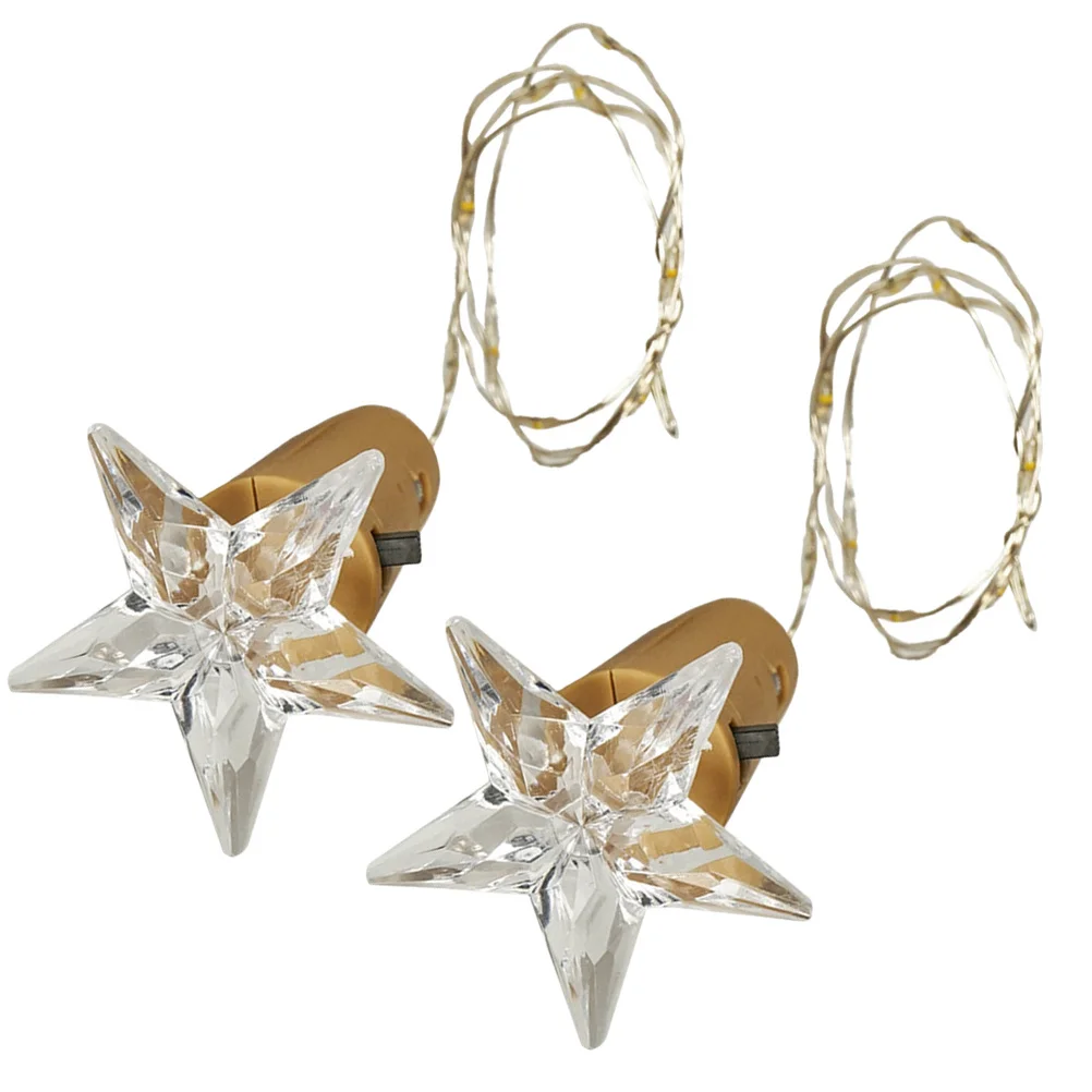

2Pcs Wine Bottle Copper Lights Creative DIY Decorative Star-Shaped Lights for Bedroom Living Room Garden Christmas Wedding Party