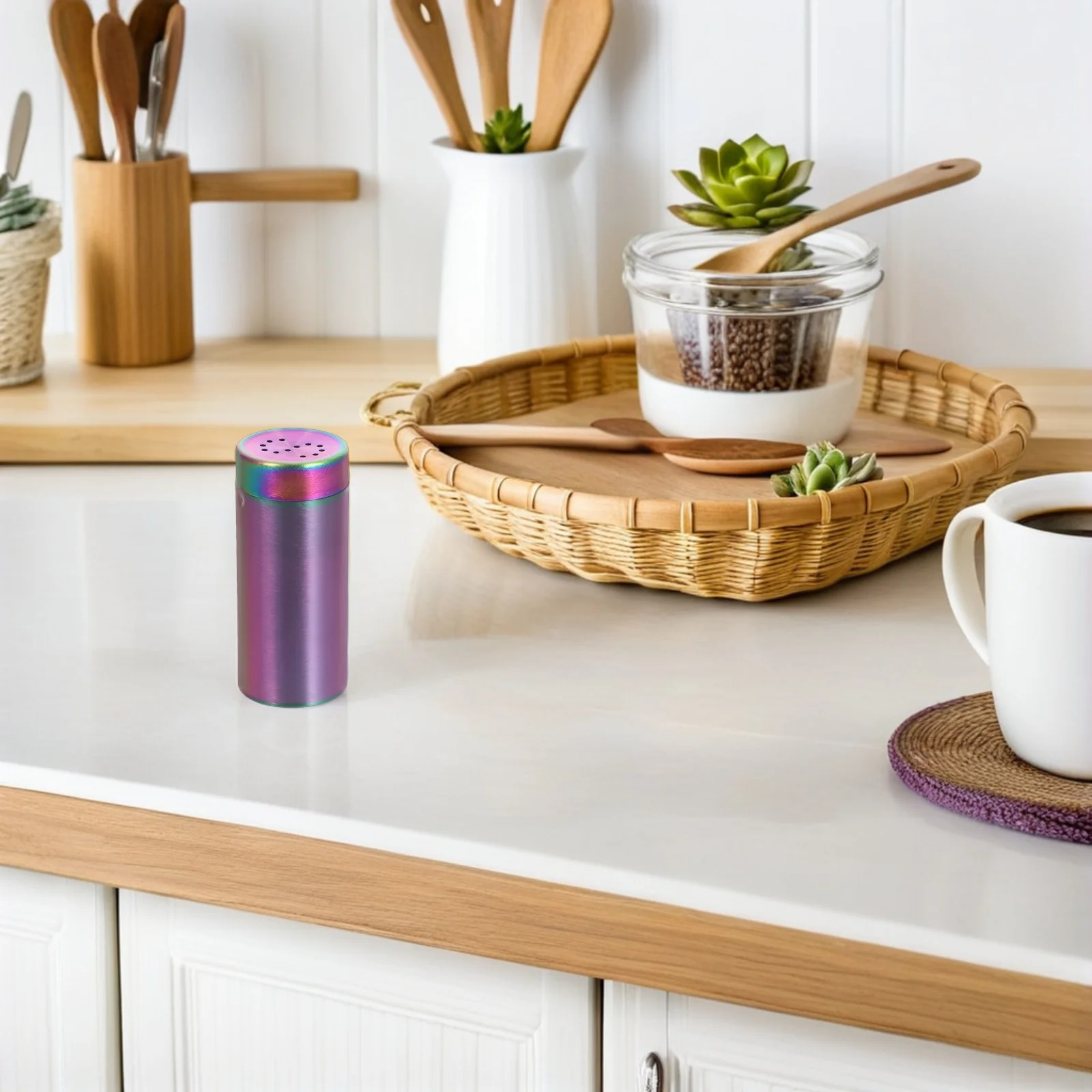 

2Pcs Stainless Steel Salt Pepper Shakers Seasoning Dispensers for Kitchen Dining Table Detachable Easy Storage