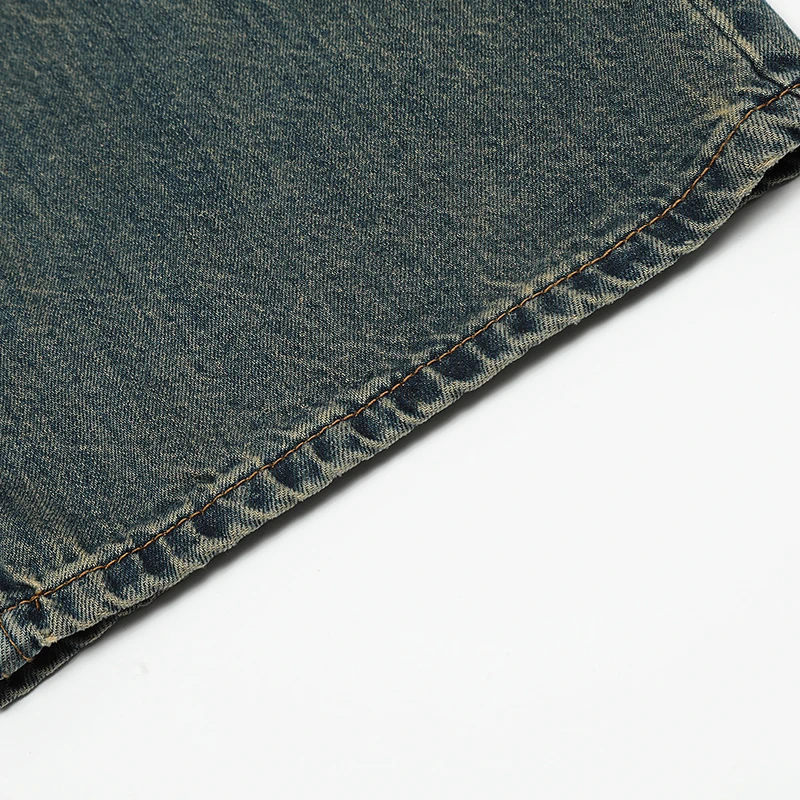 UPRAKF Straight-leg Jeans Pocket Loose Streetwear Denim Pants Casual Fashion Trousers Fit Summer Pantalones