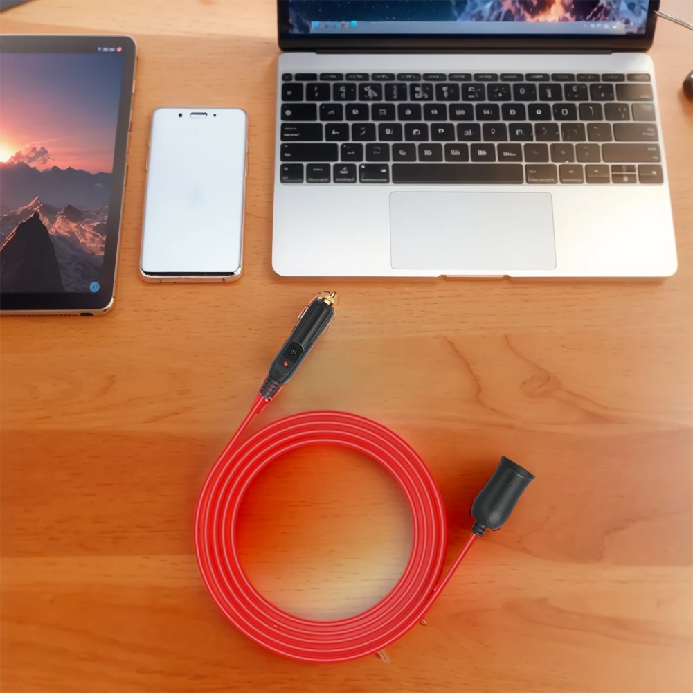 12V 24V 車用シガーソケット延長コード 12フィート ヘビーデューティー オートDC電源プラグコネクタ オスプラグ-メスソケット