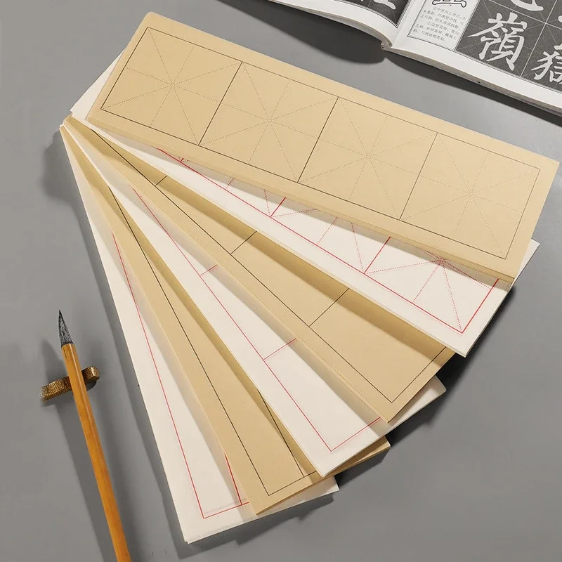 100 Sheets Chinese Calligraphy Xuan Rice Paper with Grids for Calligraphy Small Characters Brush Ink Lover Beginner Writing - Image 4