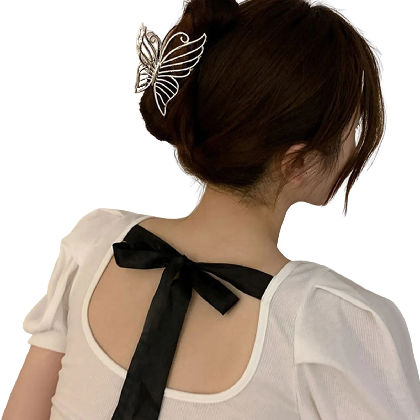 Gold/Silber Farbe Legierung Schmetterling Haar Klaue Clips Frauen Mädchen Pferdeschwanz Halter Koreanische Mode Haar Styling Schmuck Kopfbedeckungen – Detail 5