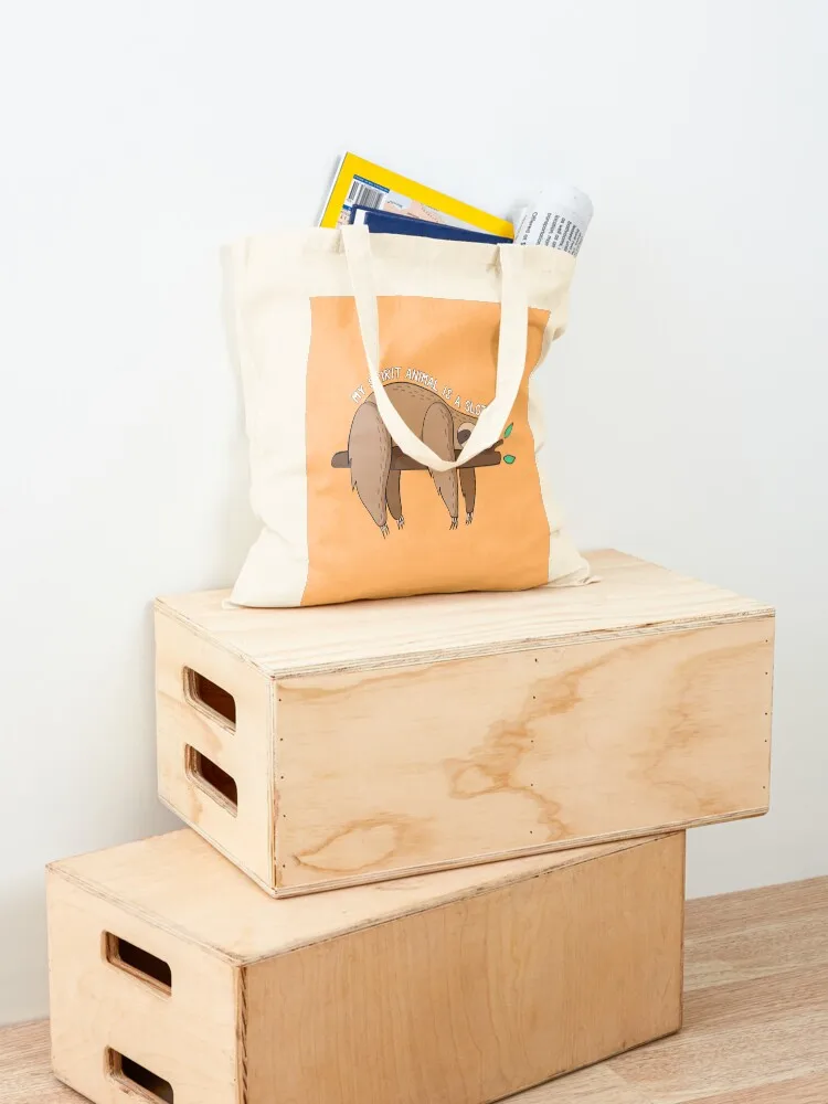 حقيبة يد My Spirit Animal Is A Sloth Tote حقيبة تسوق نسائية قابلة للطي وقابلة لإعادة الاستخدام وحقيبة يد للرجال