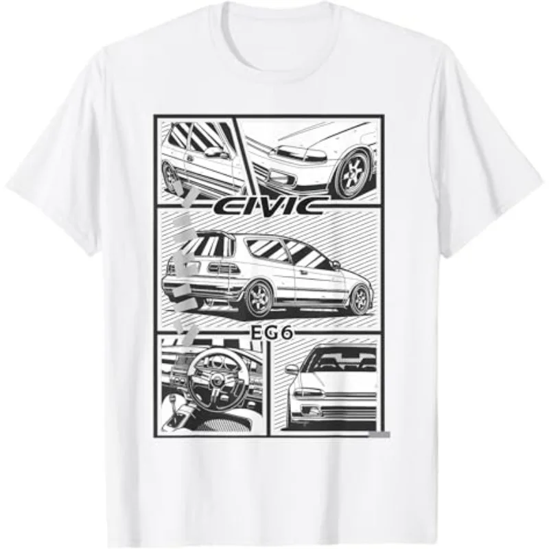 هوندا الرجال والنساء تي شيرت سباق الدراجات النارية الثقافية قميص الصيف جديد سيفيك على سبيل المثال 6 قصيرة الأكمام عشاق السيارات