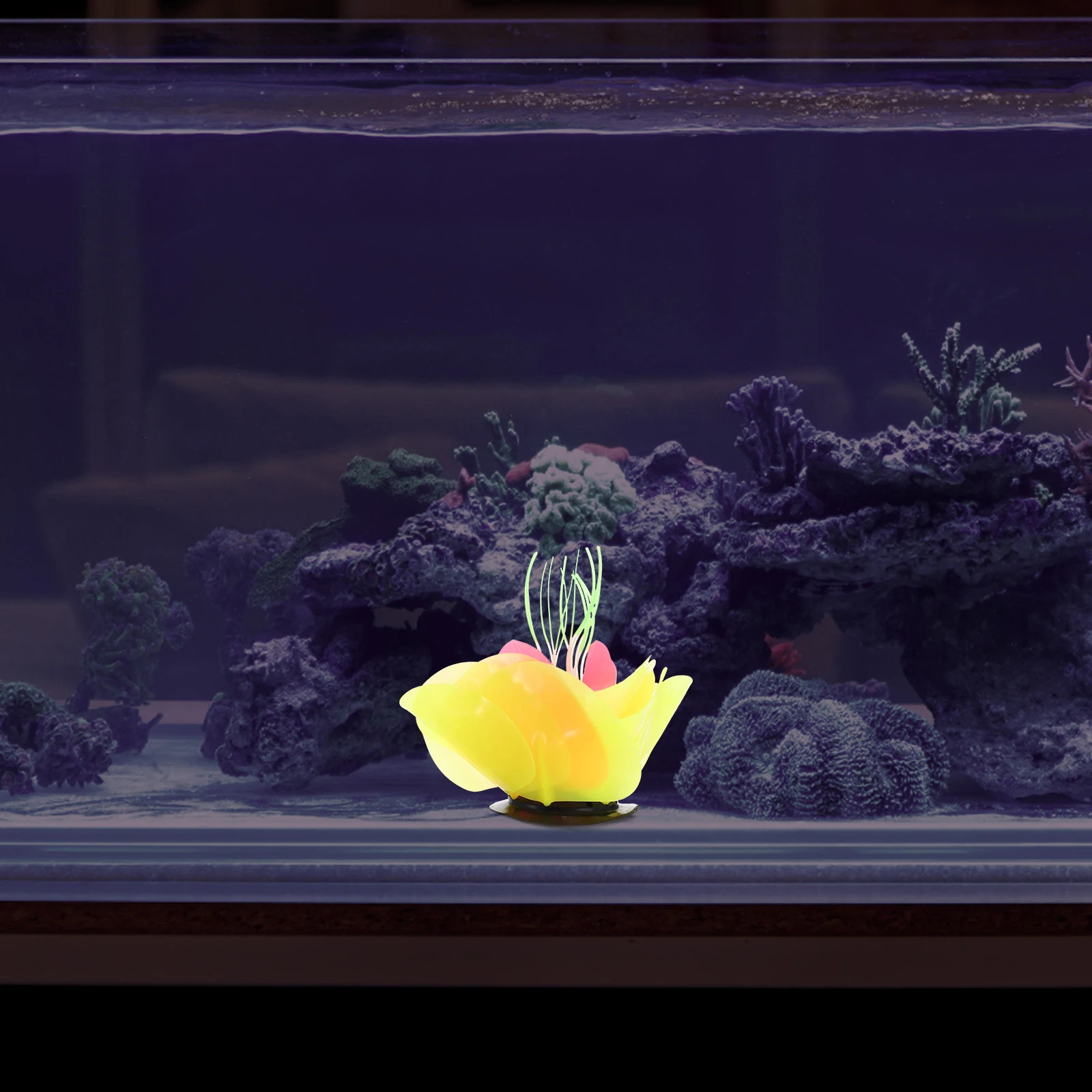 

Glow Coral Aquarium Landscaping Soft Ornaments Fish Tank Decorations Plants Faux Fake for Silica Gel Floating