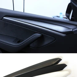 For Tesla Model 3 Y Interior door trim Console Panel Sticker Cover Carbon Fiber ABS Decoration Car Accessories 2017-2023