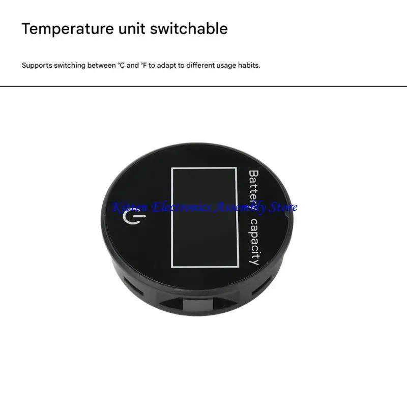 

96GD 10-100V Circular LCD Digital Multifunction Touch Switcher Battery Level Display with Temperature Display