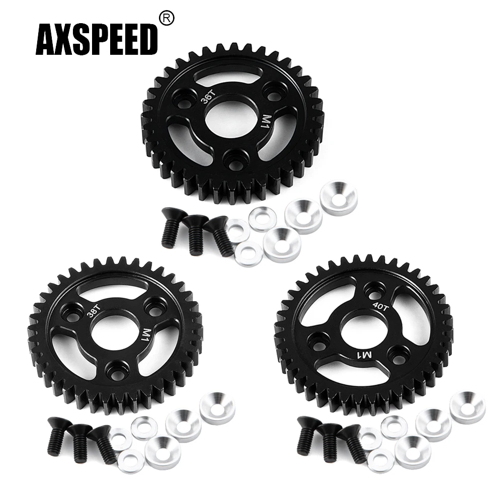 AXSPEED เหล็ก M1 Spur Gear 36 T/38 T/40 T สําหรับ Revo 2.5/3.3 Slayer Pro 1/8 RC รถรถบรรทุกมอนสเตอร์อะไหล่อัพเกรด