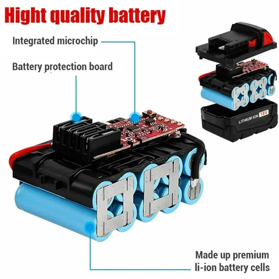 For Milwaukee M18 Battery 18V 6.0Ah Replacement Lithium Battery for Milwaukee M18 48-11-1815 48-11-1850 2604-22 Battery