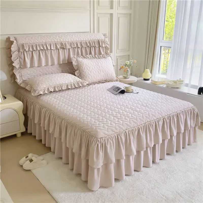 

1PCs Thickened Lace Bed Skirt Four Seasons Single Piece Headcover Anti slip and Dust Proof Bed Covers corchas para la cama