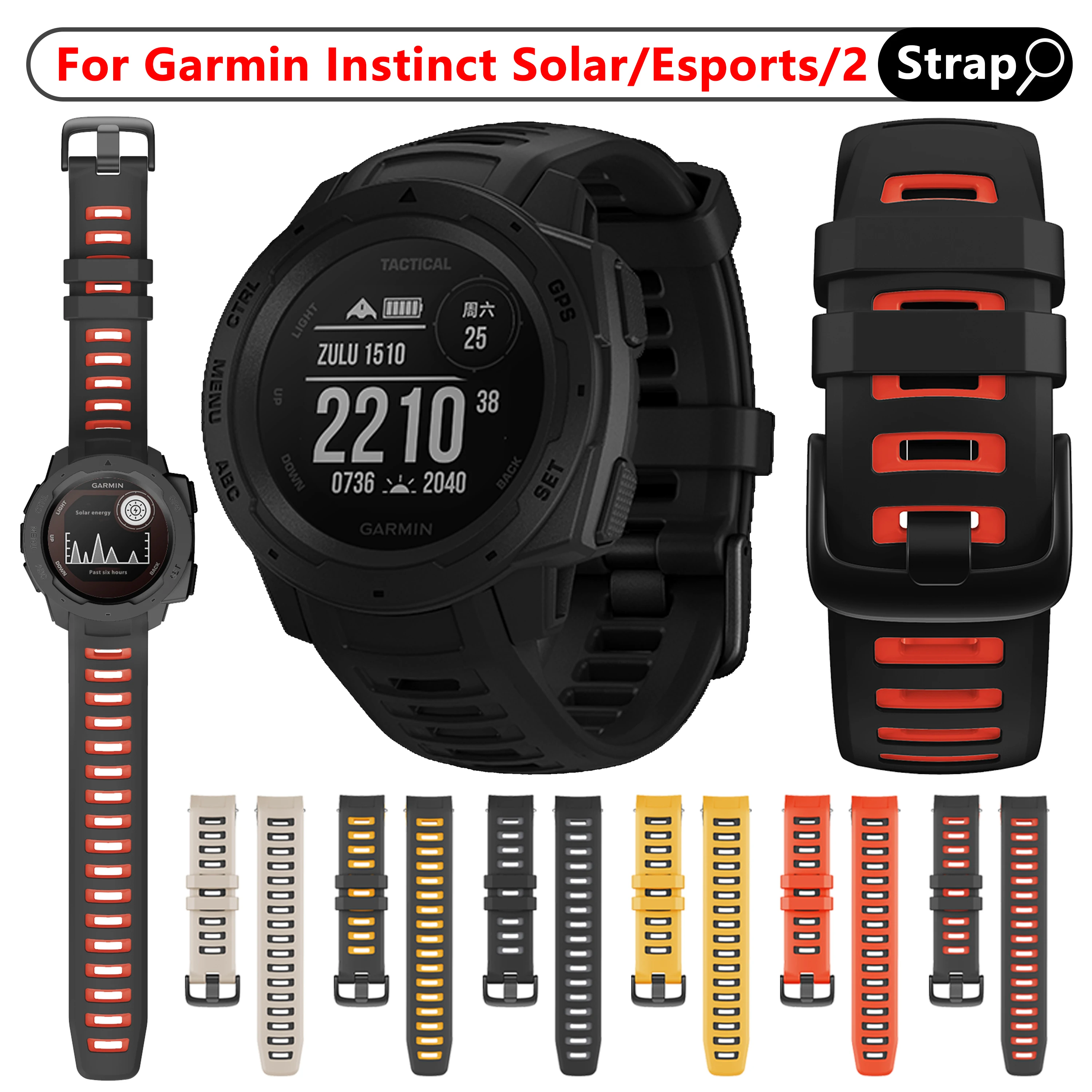 

Soft Silicone Strap Watch Band Bracelet For Garmin Instinct 2 Solar Tactical Wristband Instinct Esports Tide Crossover Watchband