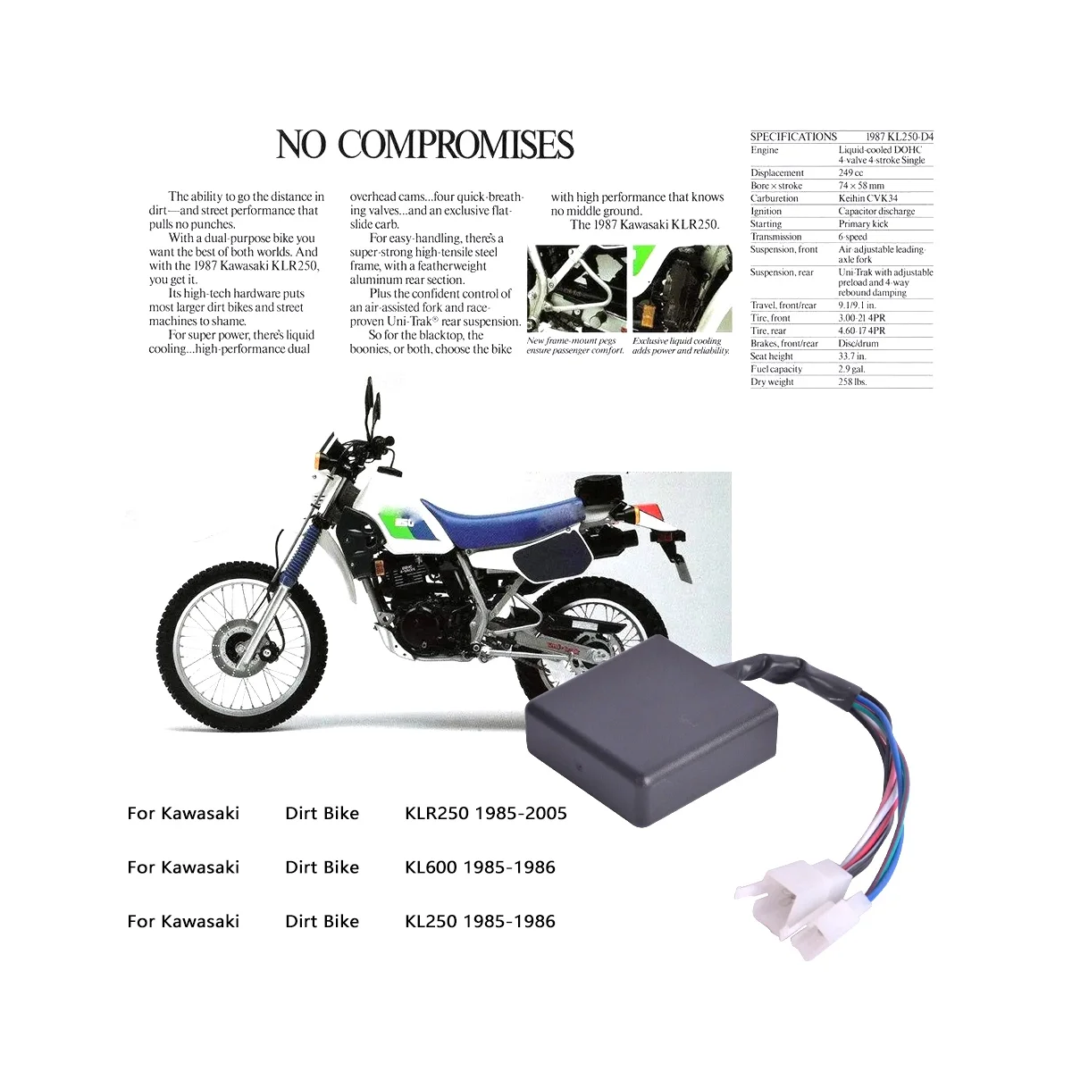 21119-1180 Motocicletas Ignitor CDI Box para Kawasaki Dirt Bike KL250 KL600 KLR250 1985-2005 Módulo de Controle de Ignição