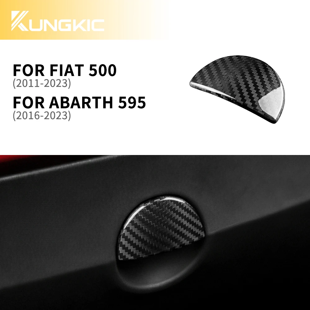 for Fiat 500 2011 2012 2013 2014 2015 Abarth 595 2016 2017 2018 2019 2020 2021 2022 2023 Real Hard Carbon Fiber Glovebox Button