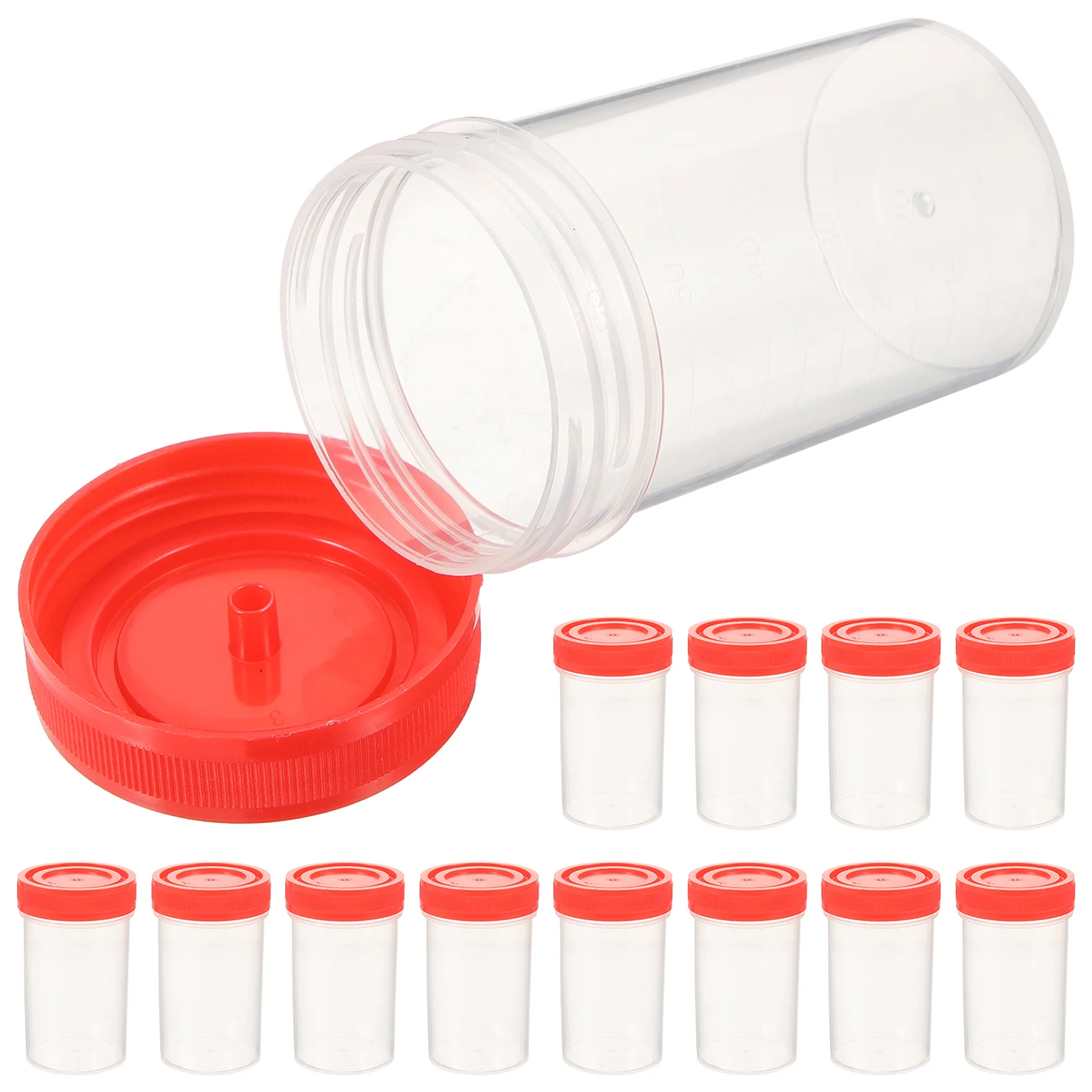 

25Pcs Practical Plastic Specimen Cup Urine Container 60ml EO without Laboratory Medical Use (Random Color)