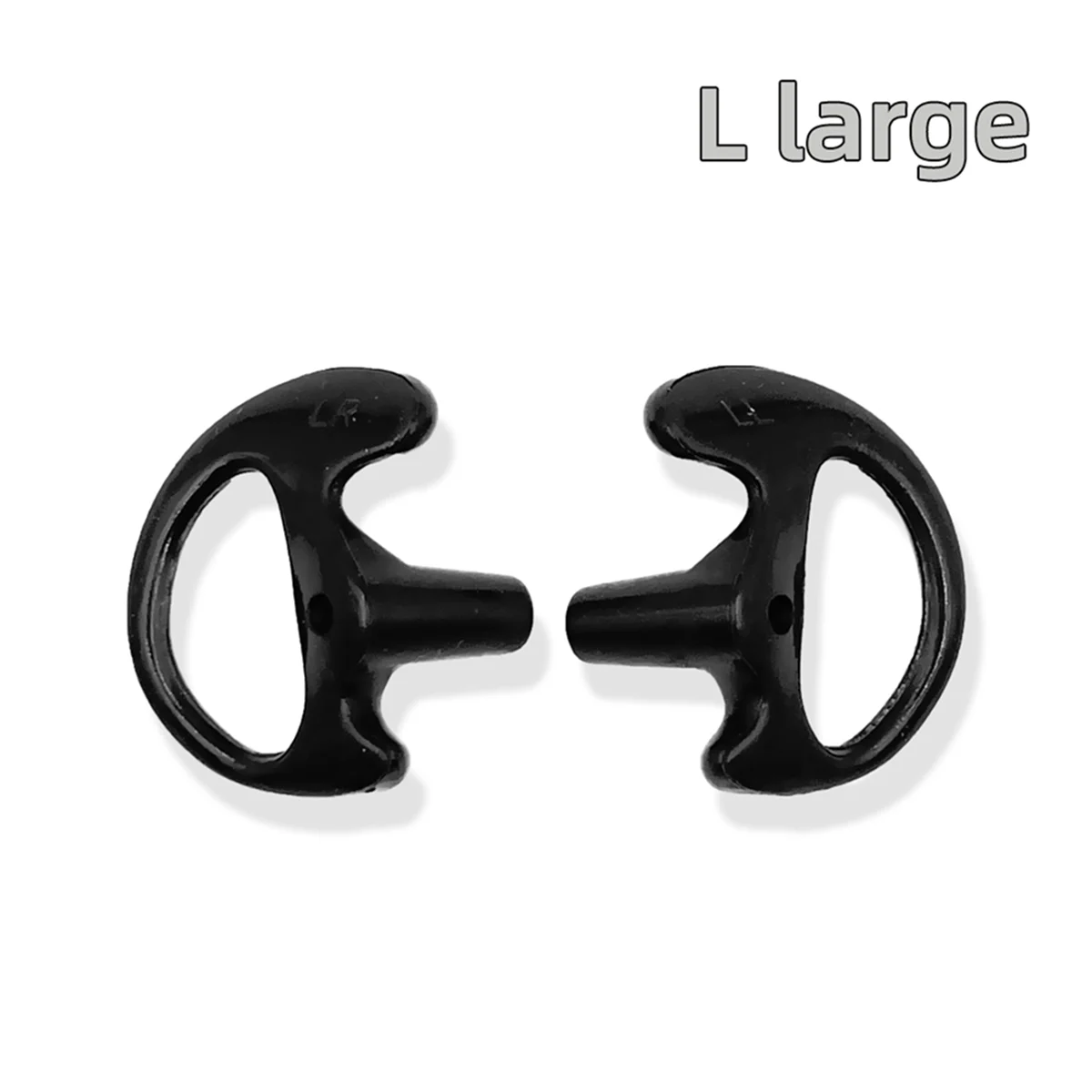 Replaceable Silicone Earbuds Triangle Earpods with Air Tube Headset Black Size L Walkie Talkie Accessories