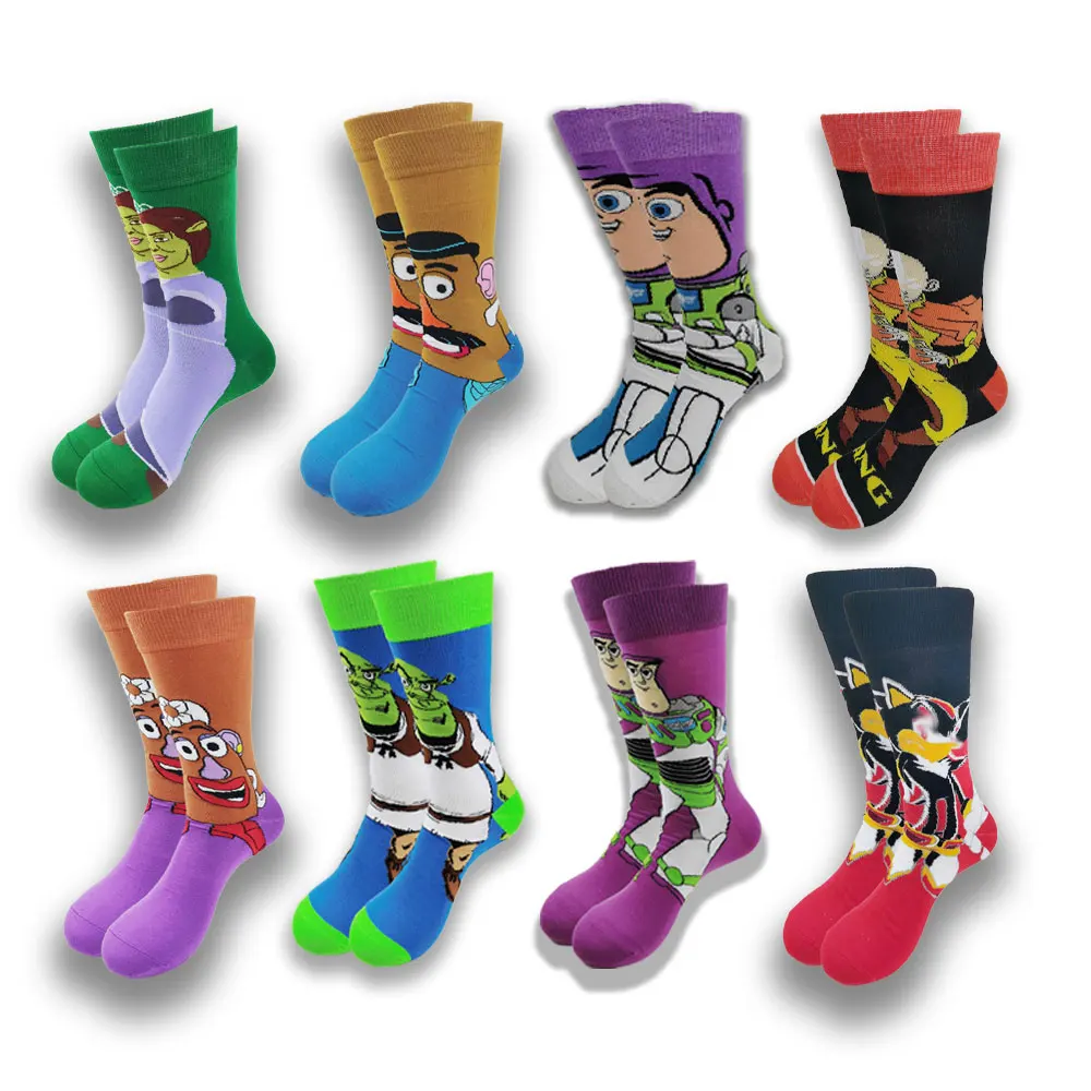 

A Pair of Anime Cartoon Street Style Hip-Hop Personality Novelty Khmer Quality Warm Men's and Women's Socks in the Tube Socks