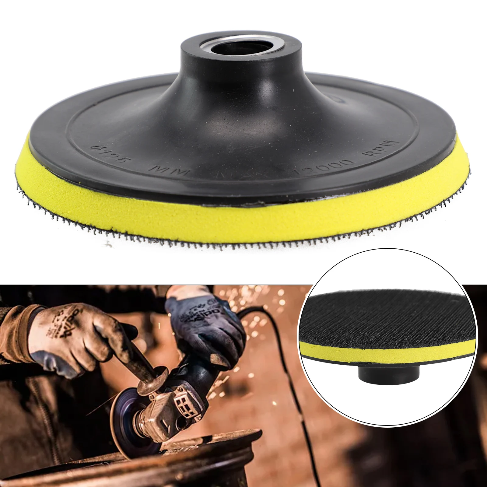 5inch Hook And Loop Backing Pad Sanding Disc Angle Grinder Polishing Backer Plate With 10/14mm Thread For Polisher Grinding Tool