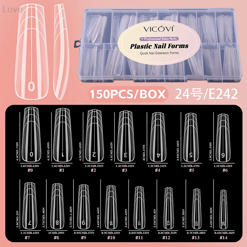 [L&P] 150 قطعة/صندوق قالب قالب الأظافر سهل الاستخدام أشكال مزدوجة مربعة التابوت اللوز تمديد نصائح كاذبة أداة بناء الجل