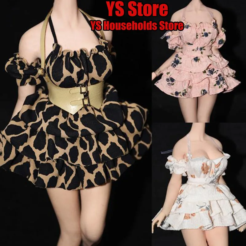 1/6 Scale Female Soldier Sexy Halter Neck Backless Dress Lori Cake Puffy Skirt Model Accessory Fit 12Inch Action Figure Dolls