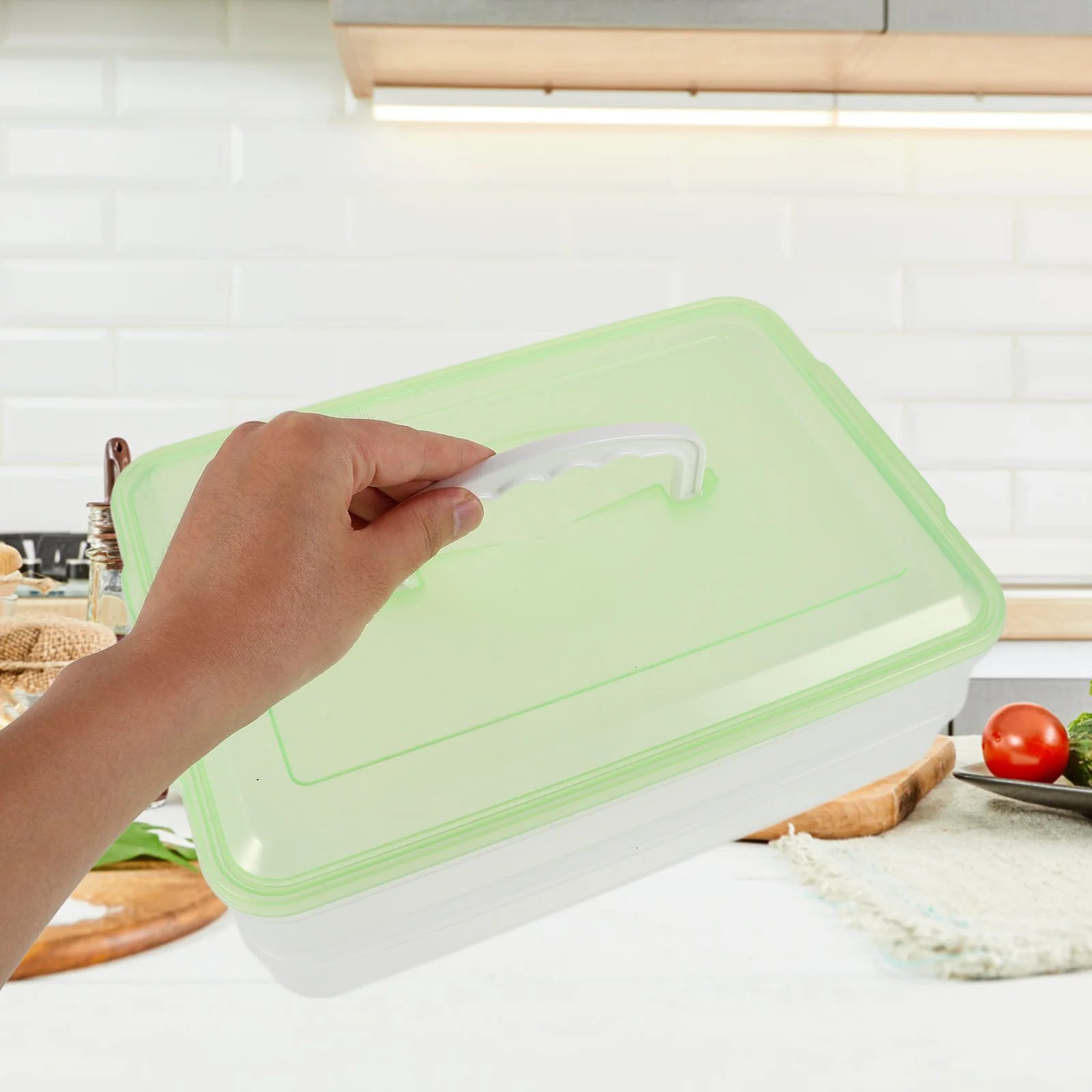 

Dough Storage Large Capacity Reusable Plastic Dumpling Container Fridge Food Holder Dumpling Case Kitchen ganizer