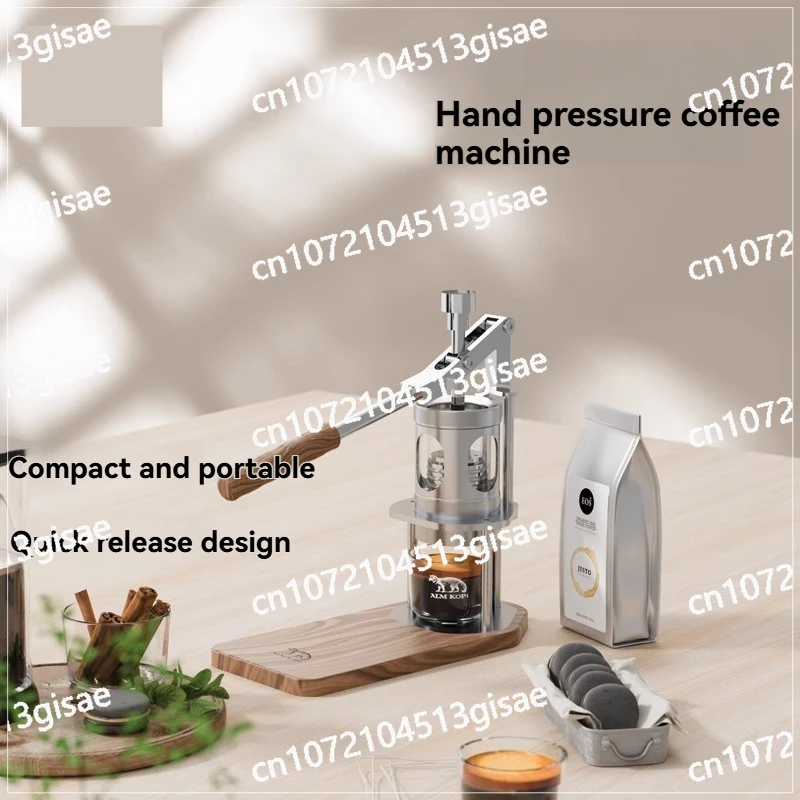 Camping Portable Miniature Hand Press Coffee Machine with Pressure Gauge Mini 6-9Bar Manual Espresso Machine