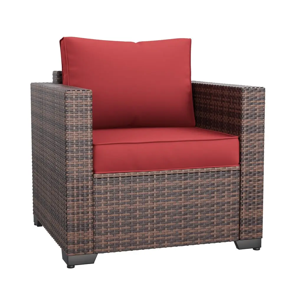 

Wicker Outdoor Sofa amp Patio Couch Set High Back Waterproof Patio Furniture Single Armrest Chair with NonSlip Cushions, Outdoo