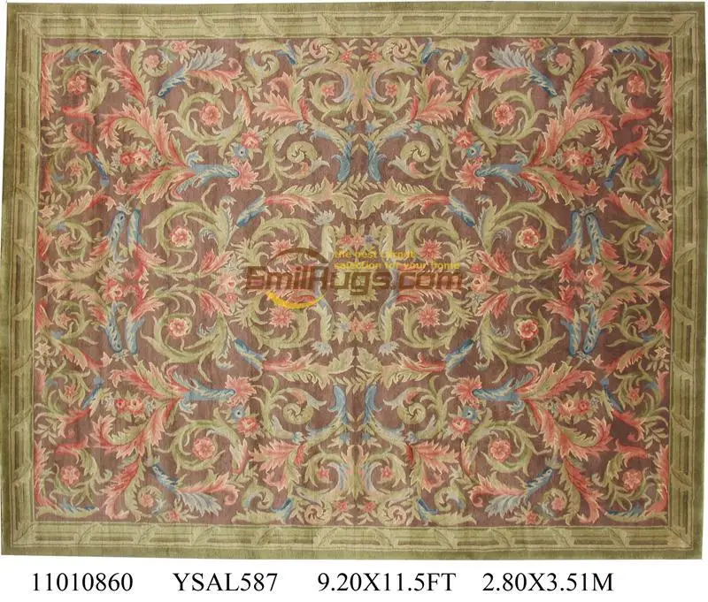 Top Fashion Tapete Details About 9.2' X 11.5' Hand-knotted Thick Plush Savonnerie Rug Carpet Made To Order ysal587gc88savyg2