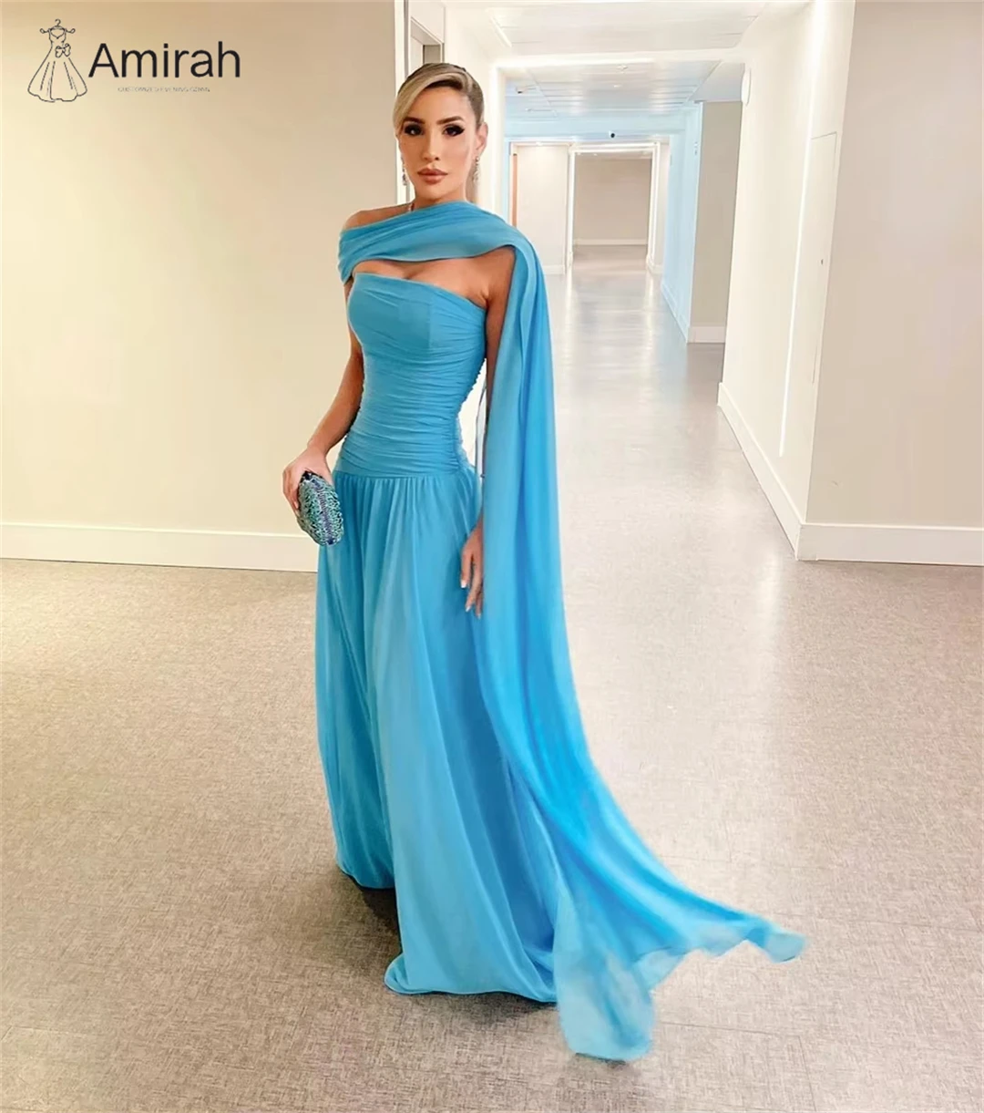 Amirah fita azul vestidos de ocasião sob medida para ocasiões especiais feitos sob encomenda vestidos de festa elegantes 2025 vestido de gala de tule linha a