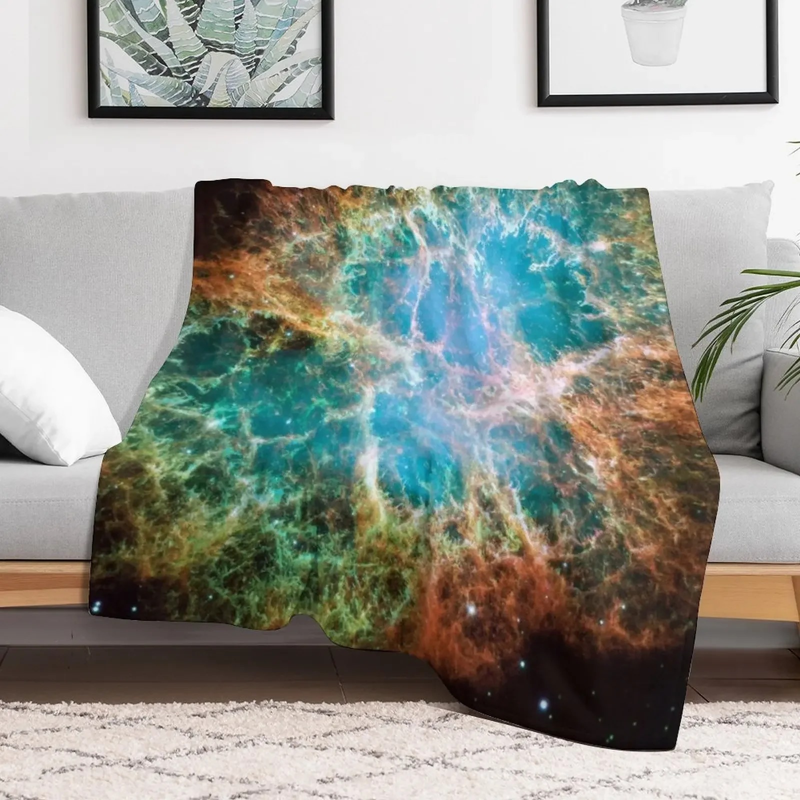 Crab nebula Throw Blanket Stylish Decor Blanket Gift for Friends Roommate