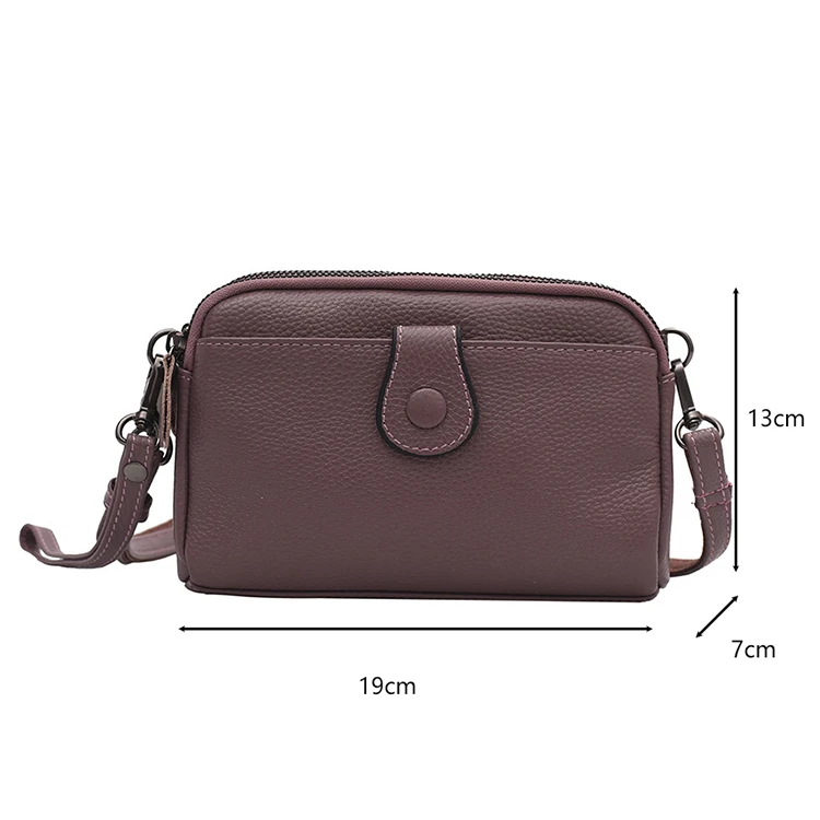 Frauen Aus Echtem Leder Schulter Tasche Neue Casual Weibliche Kleine Umhängetaschen Für Frauen Tasche Handy Tasche Tag Kupplungen – Detail 1
