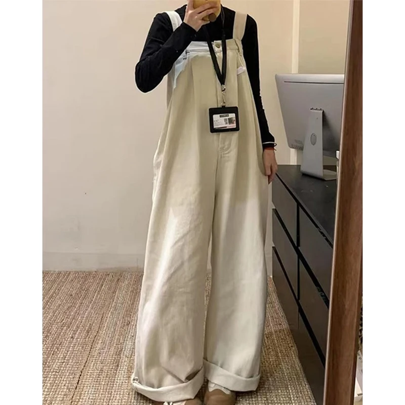 MEXZT винтажные джинсовые комбинезоны-карго женские уличные широкие джинсы комбинезоны корейские мешковатые брюки на подтяжках летние брюки новые