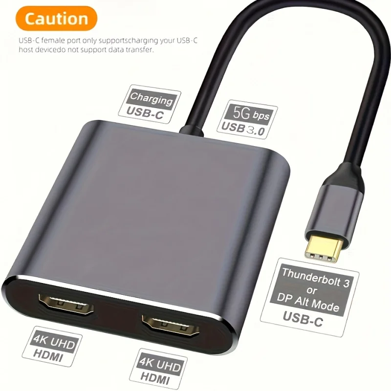 

Тип-двойной адаптер HDTVРемешокUSB 3.0HubPD 60W4-в-1 Док-станция, Hard2A Pair4K HDTVPorts и Интерфейс расширения USB CE